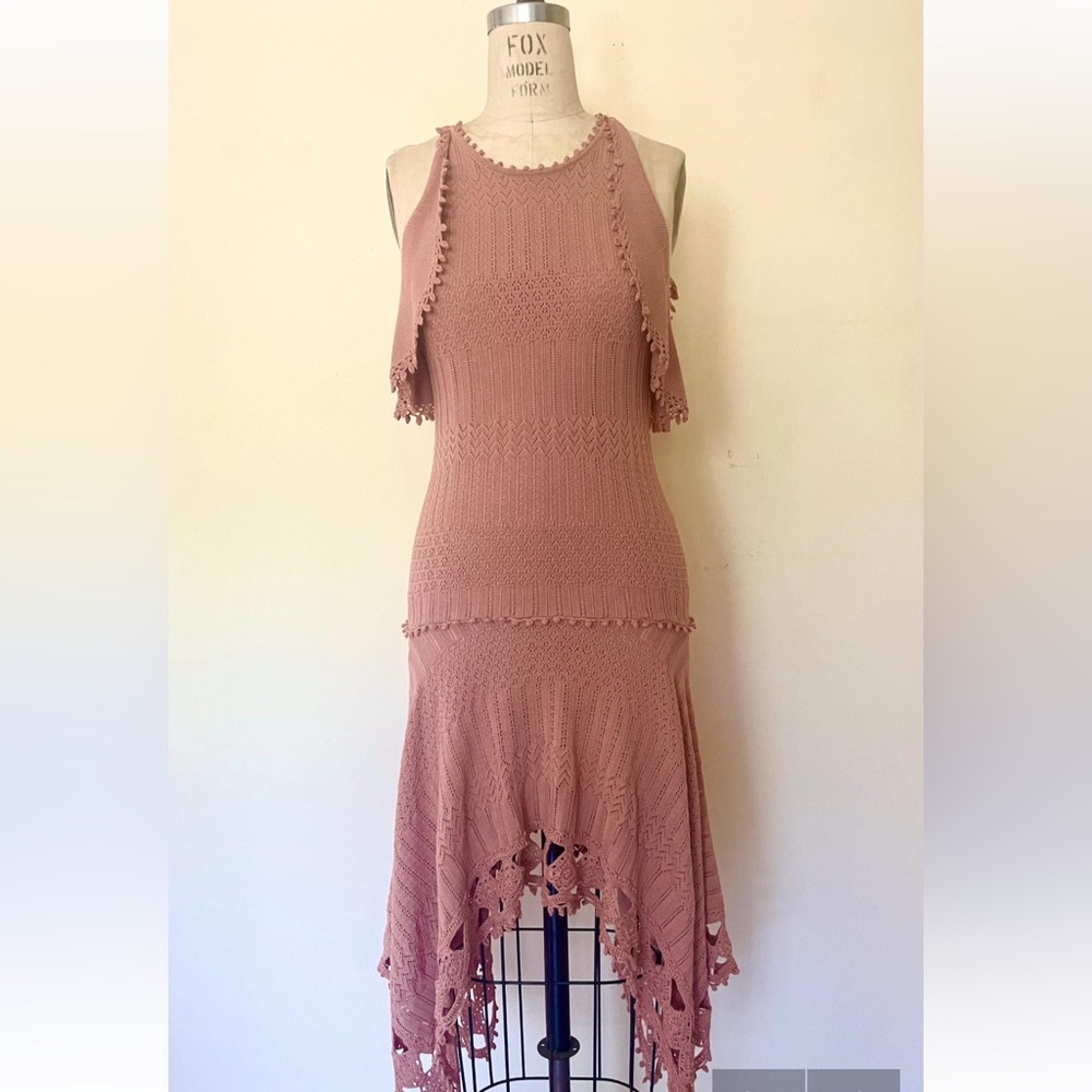 Jonathan Simkhai Pink Knit Top with Pom-Pom Detail